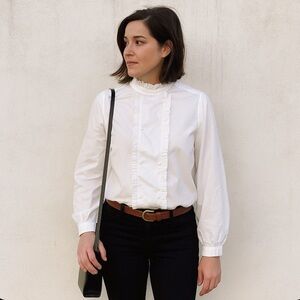 Scotch & Soda Maison Scotch “Les Filles” White Ruffle Blouse